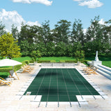 Pool Covers & Accessories: VEVOR Pool Safety Cover Fits 20x40ft Rectangle Inground Safety Pool Cover Green Mesh with 4x8ft Center End Steps Solid Pool Safety Cover for Swimming Pool Winter Safety Cover