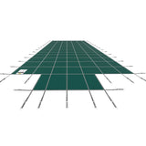 Pool Covers & Accessories: VEVOR Pool Safety Cover Fits 20x40ft Rectangle Inground Safety Pool Cover Green Mesh with 4x8ft Center End Steps Solid Pool Safety Cover for Swimming Pool Winter Safety Cover