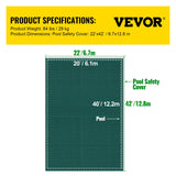 Pool Covers & Accessories: VEVOR Pool Safety Cover Fits 20x40ft Rectangle Inground Safety Pool Cover Green Mesh Solid Pool Safety Cover for Swimming Pool Winter Safety Cover