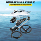 Boating Accessories: VEVOR Hydraulic Boat Steering Kit, 300HP Hydraulic Steering Kit Helm Pump, Hydraulic Outboard Steeing Kit with 4267 mm Hydraulic Steering Hose for Boat Steering System