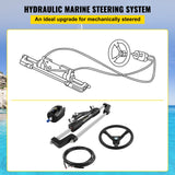 Boating Accessories: VEVOR Hydraulic Boat Steering Kit, 300HP Hydraulic Steering Kit Helm Pump, Hydraulic Outboard Steeing Kit with 4267 mm Hydraulic Steering Hose for Boat Steering System