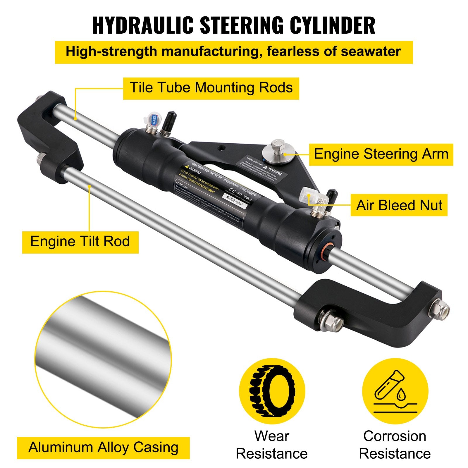 Automotive Repair & Speciality Tools: VEVOR Hydraulic Steering Kit 300HP, Hydraulic Boat Steering Kit Helm Pump, Hydraulic Boat Steering Kit Without Hydraulic Steering Hose for Boat Steering System