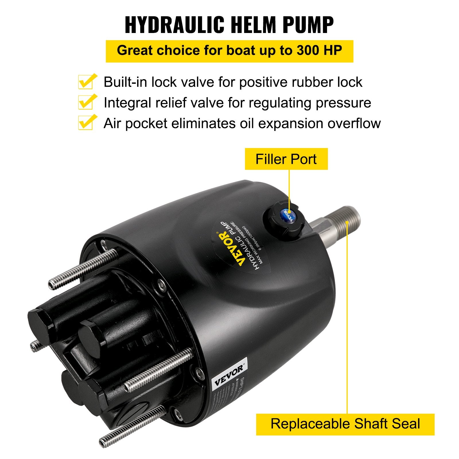 Automotive Repair & Speciality Tools: VEVOR Hydraulic Steering Kit 300HP, Hydraulic Boat Steering Kit Helm Pump, Hydraulic Boat Steering Kit Without Hydraulic Steering Hose for Boat Steering System