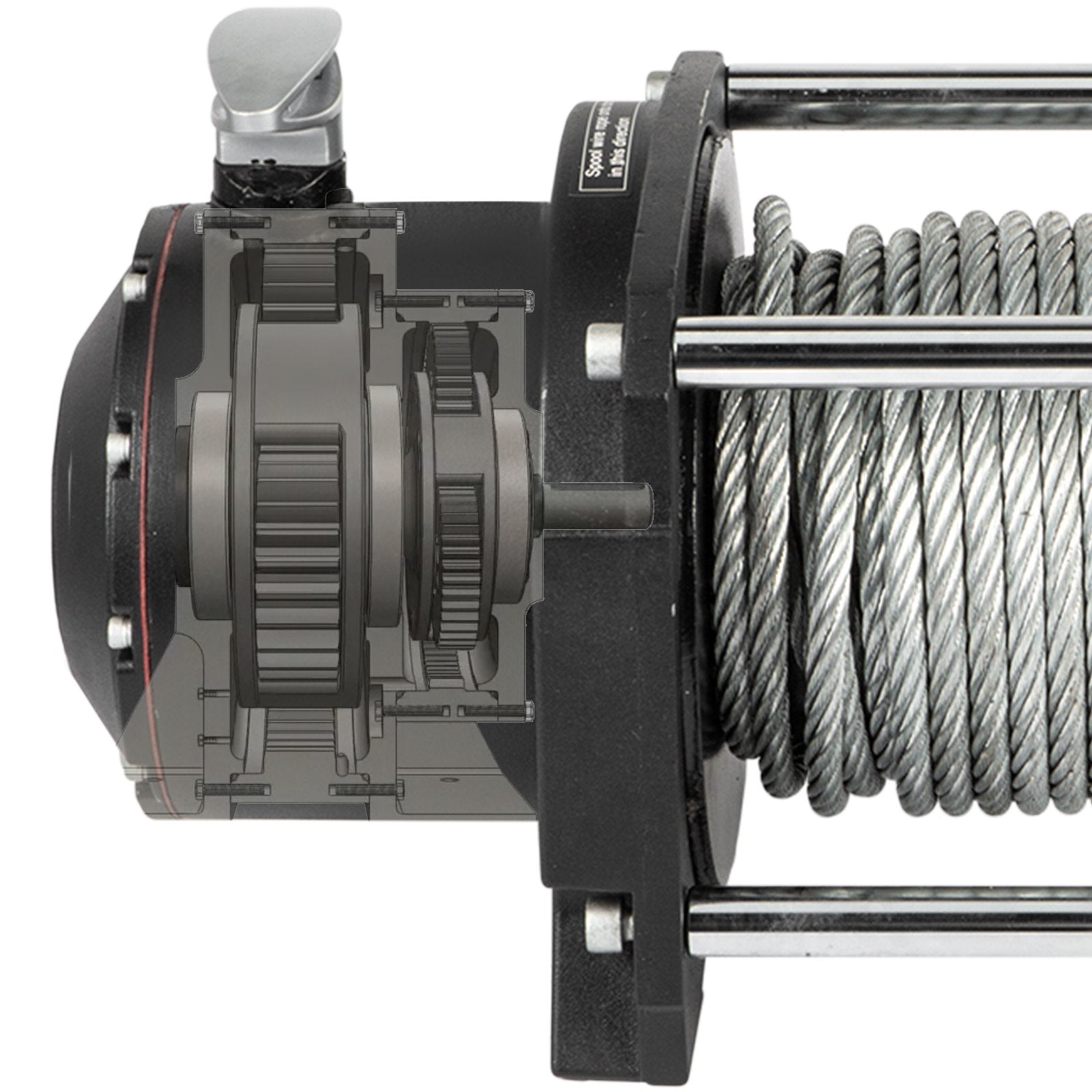 Industrial Hydraulic Winch 4535kg, Hydraulic Anchor Winch with 24m Strong Steel Cable, Hydraulic Drive Winch Adapter Kit, Utility Winch with Mechanical Lock for Tacoma Yukon Hummer, etc.