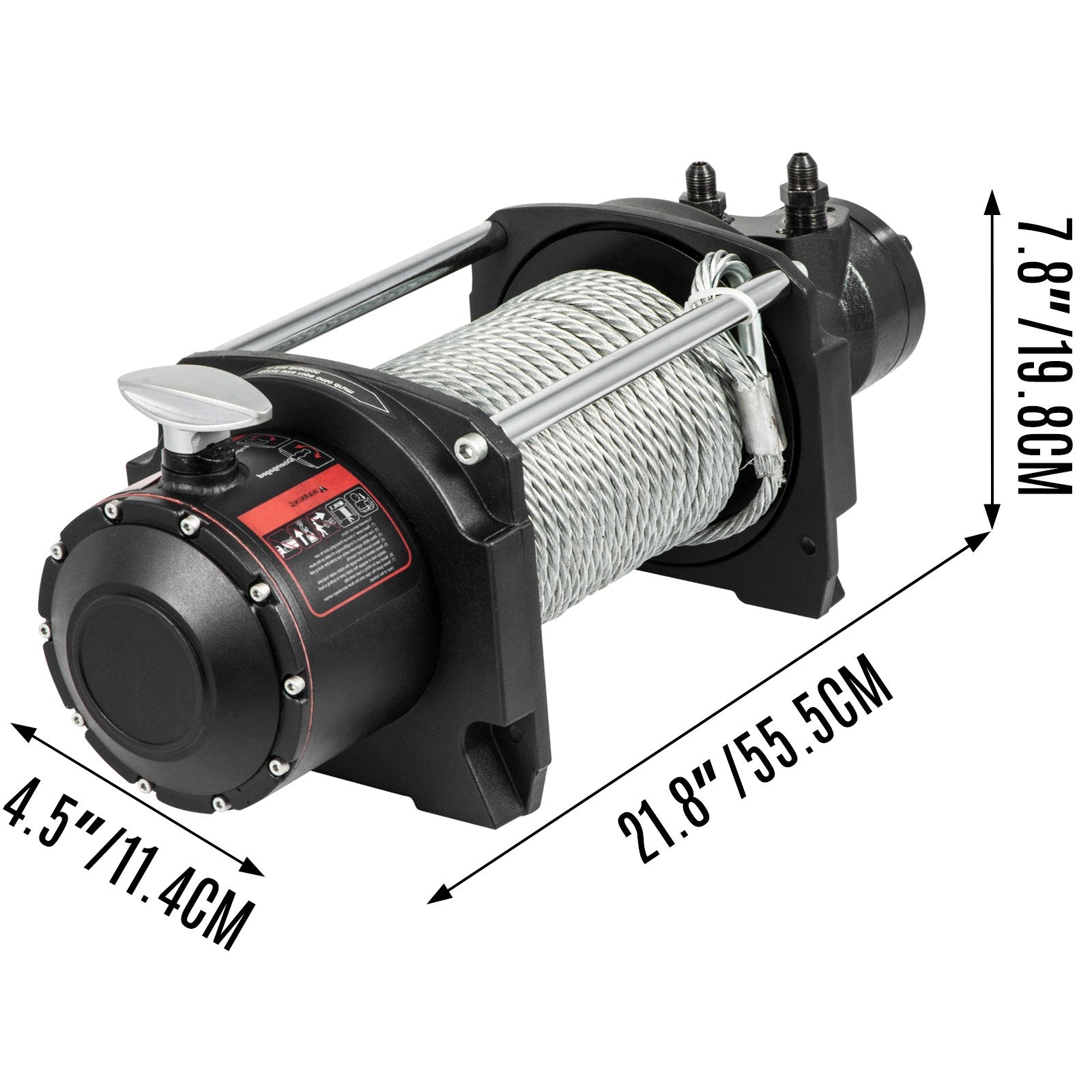 Industrial Hydraulic Winch 4535kg, Hydraulic Anchor Winch with 24m Strong Steel Cable, Hydraulic Drive Winch Adapter Kit, Utility Winch with Mechanical Lock for Tacoma Yukon Hummer, etc.