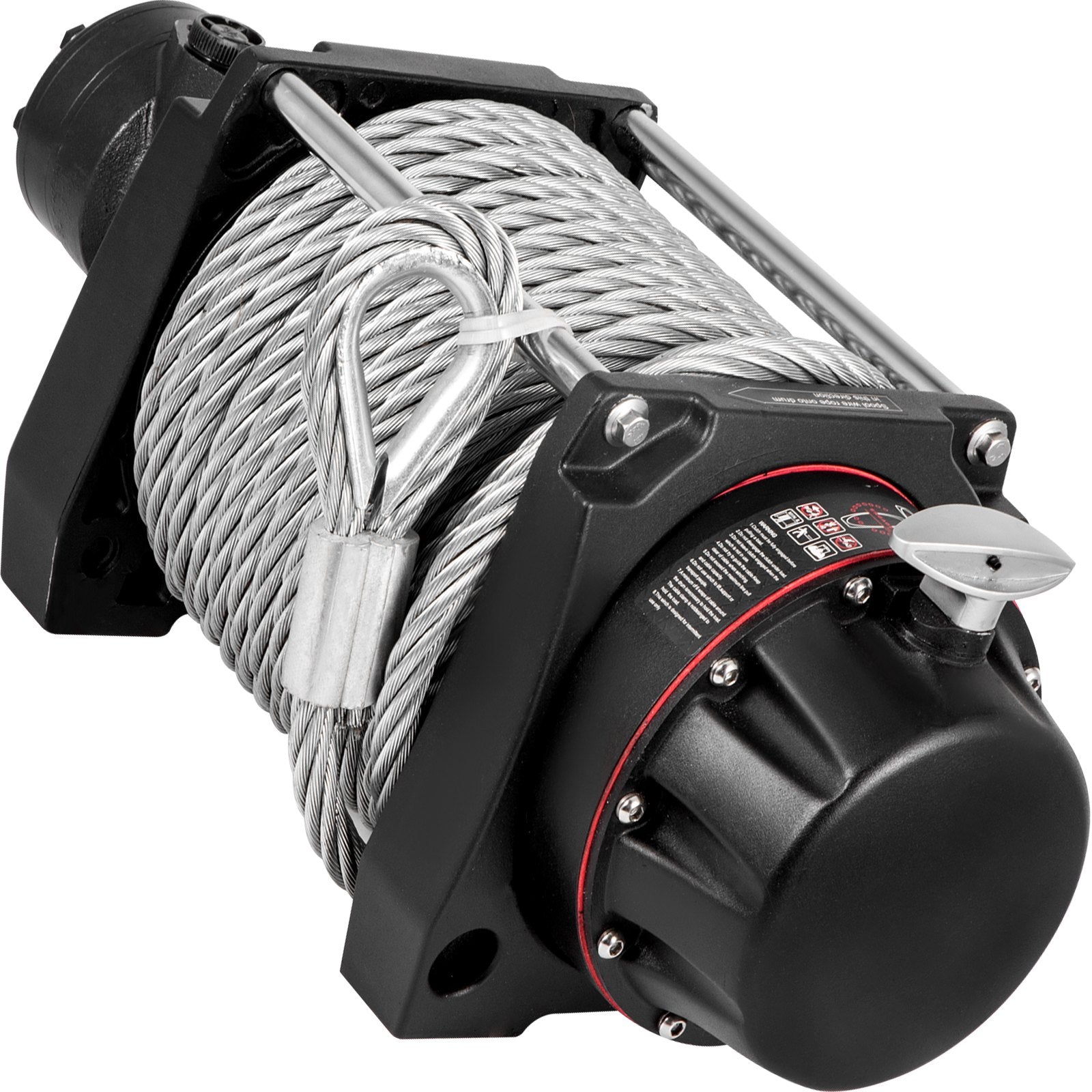 Industrial Hydraulic Winch 9071kg, Hydraulic Anchor Winch with 24m Strong Steel Cable, Hydraulic Drive Winch Adapter Kit, Utility Winch with Mechanical Lock for Tacoma Yukon Hummer, etc.