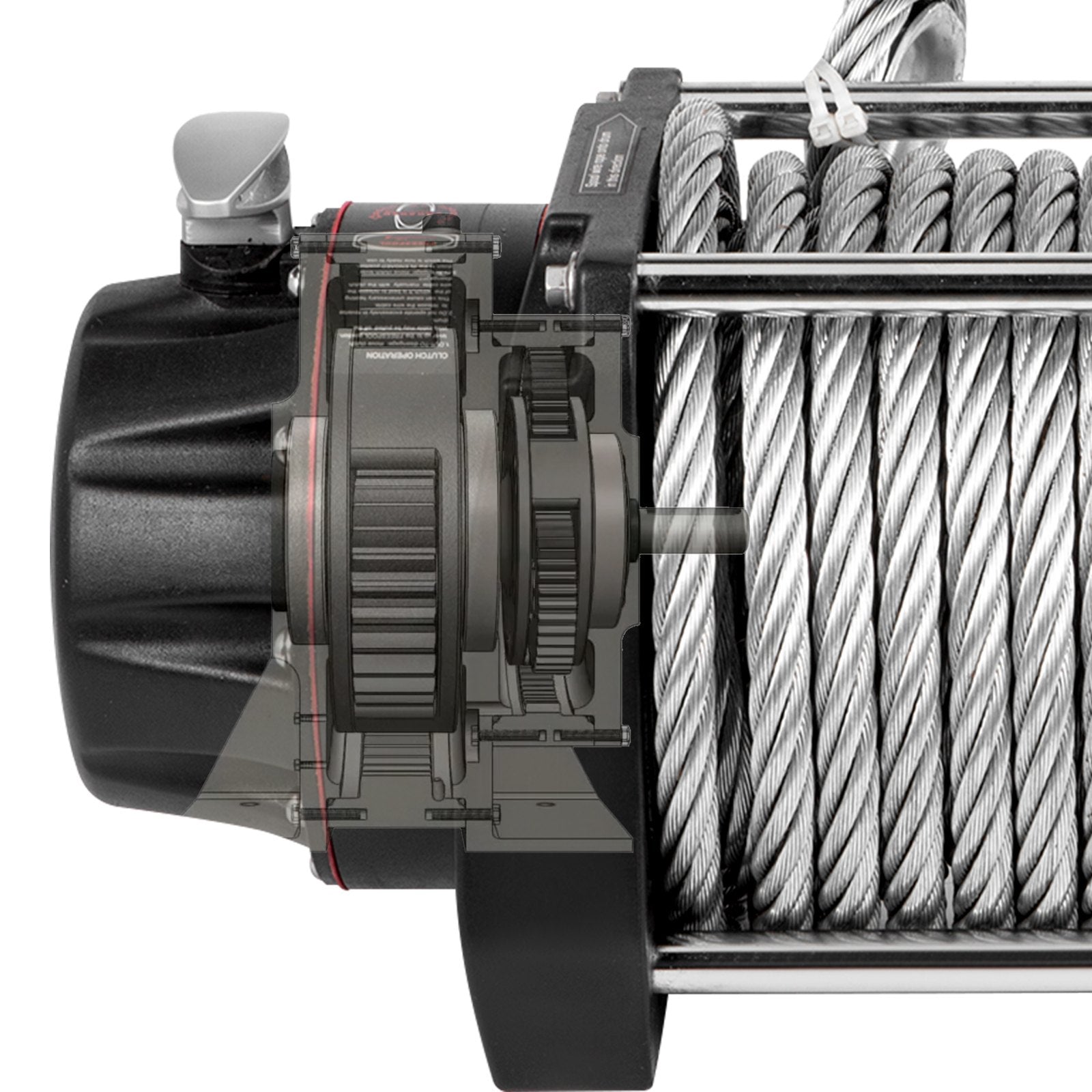 Industrial Hydraulic Winch 9071kg, Hydraulic Anchor Winch with 24m Strong Steel Cable, Hydraulic Drive Winch Adapter Kit, Utility Winch with Mechanical Lock for Tacoma Yukon Hummer, etc.