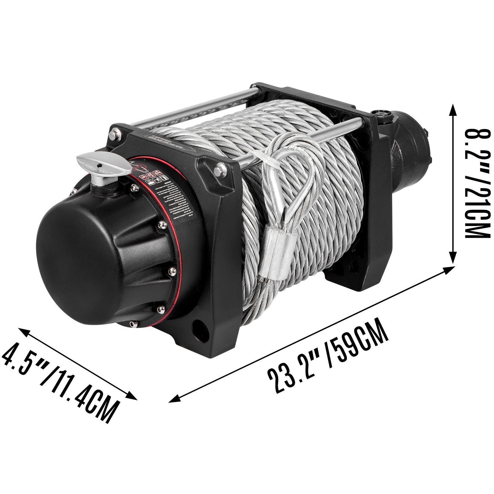 Industrial Hydraulic Winch 9071kg, Hydraulic Anchor Winch with 24m Strong Steel Cable, Hydraulic Drive Winch Adapter Kit, Utility Winch with Mechanical Lock for Tacoma Yukon Hummer, etc.