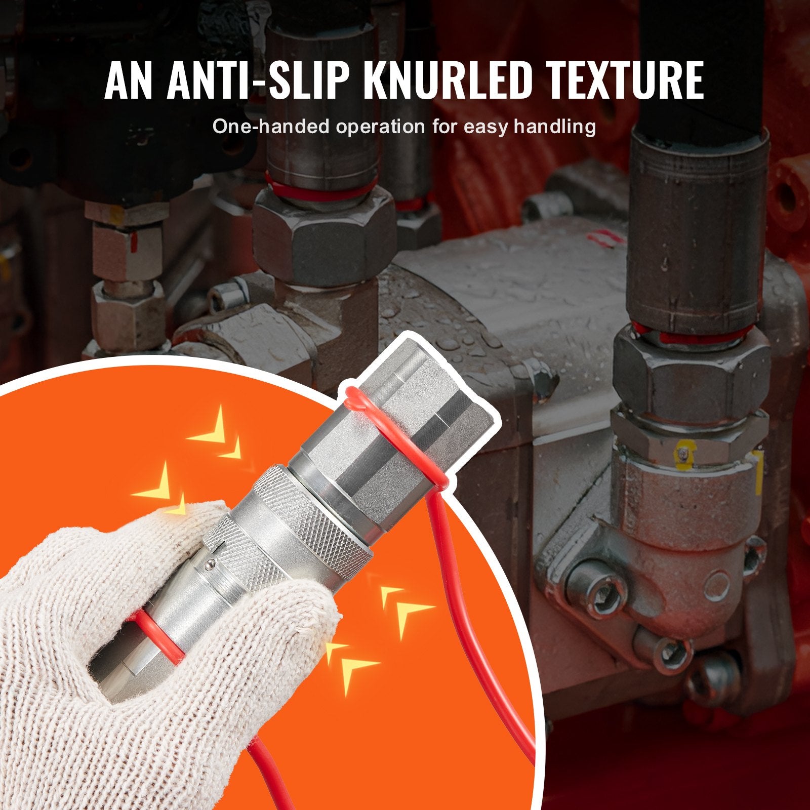Automotive Repair & Speciality Tools: VEVOR 1/2" Flat Face Hydraulic Couplers 1/2" NPT Skid Steer Couplers 2 Dust Caps