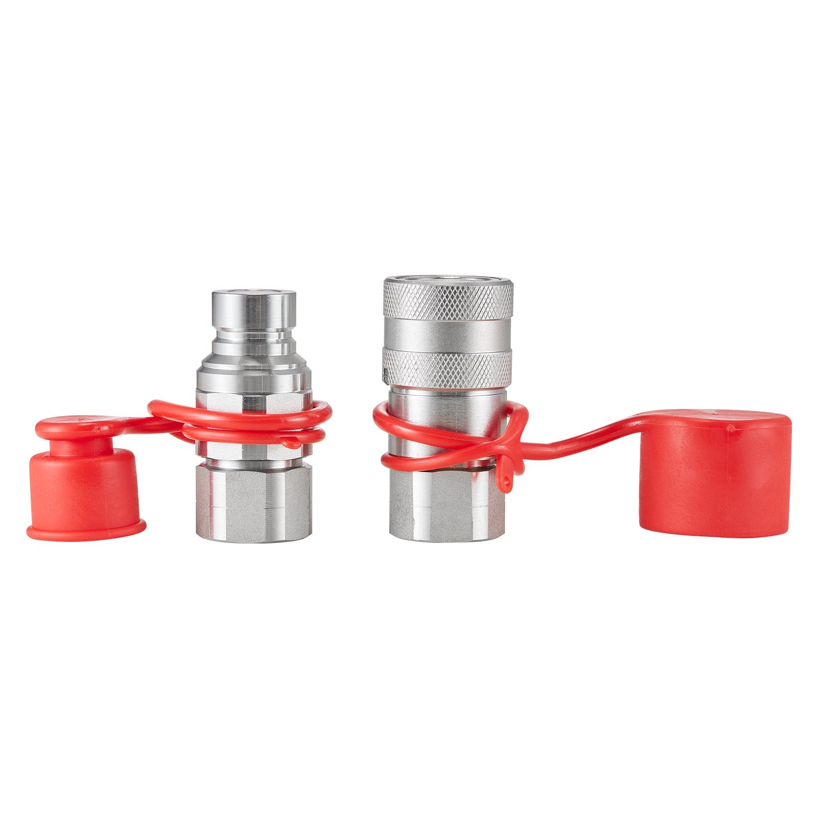 Automotive Repair & Speciality Tools: VEVOR 1/2" Flat Face Hydraulic Couplers 1/2" NPT Skid Steer Couplers 2 Dust Caps