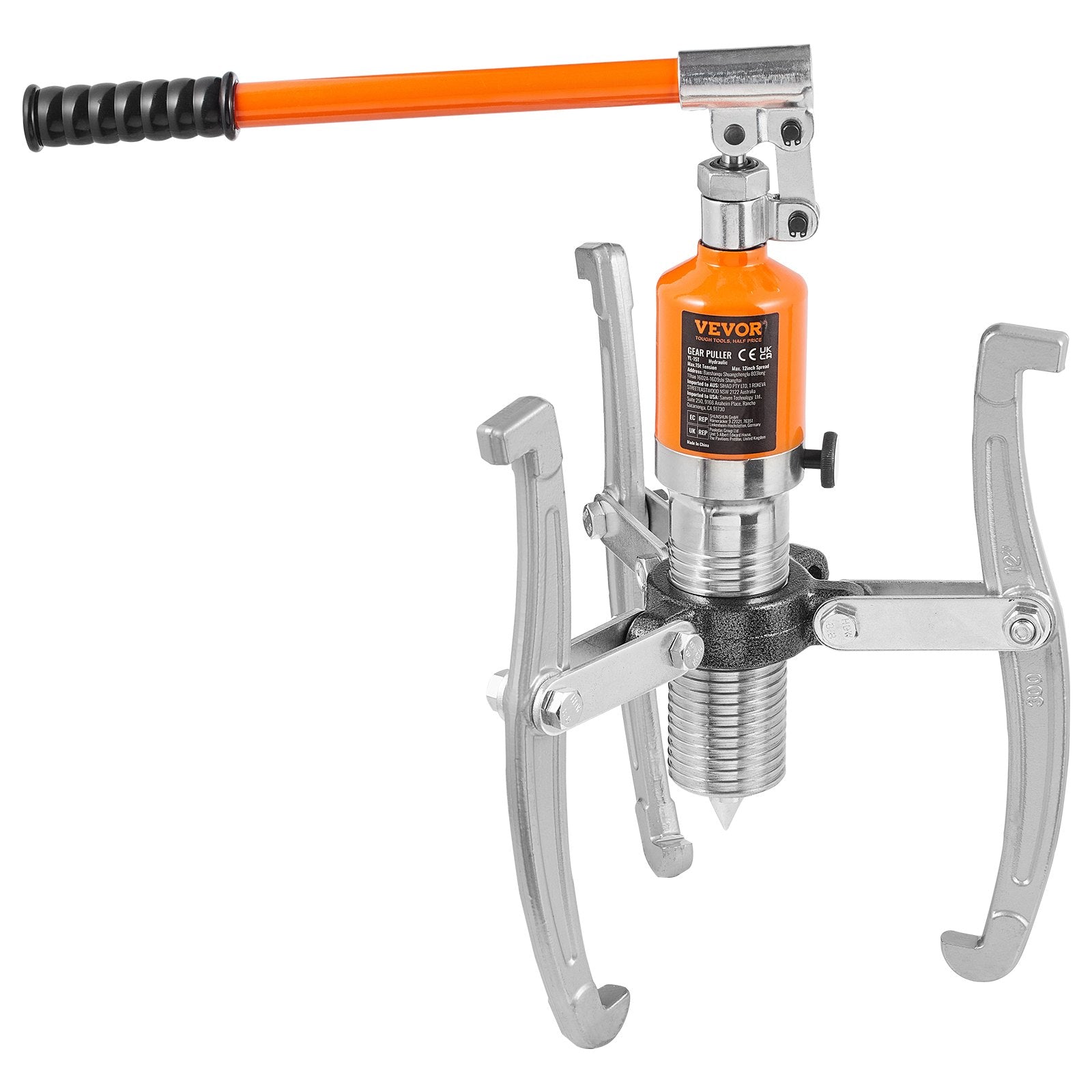 Automotive Parts: VEVOR Hydraulic Gear Puller 15 Ton Wheel Pulley Bearing 2 or 3-Jaw with Case