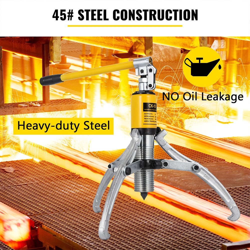 Automotive Parts: VEVOR Hydraulic Gear Puller, 15 Ton Max. Capacity Hydraulic Puller, 2 or 3 Jaws Bearing Hub Separator, 3.9"- 11.8" Hydraulic Puller Separator Tool for Pulling Hubs, Flanges, Gears, Bearings