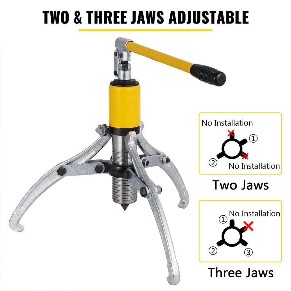 Automotive Parts: VEVOR Hydraulic Gear Puller, 15 Ton Max. Capacity Hydraulic Puller, 2 or 3 Jaws Bearing Hub Separator, 3.9"- 11.8" Hydraulic Puller Separator Tool for Pulling Hubs, Flanges, Gears, Bearings