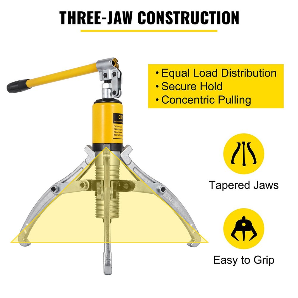 Automotive Parts: VEVOR Hydraulic Gear Puller, 15 Ton Max. Capacity Hydraulic Puller, 2 or 3 Jaws Bearing Hub Separator, 3.9"- 11.8" Hydraulic Puller Separator Tool for Pulling Hubs, Flanges, Gears, Bearings