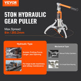 Automotive Parts: VEVOR Hydraulic Gear Puller 5 Ton Wheel Pulley Bearing 2 or 3-Jaw with Case