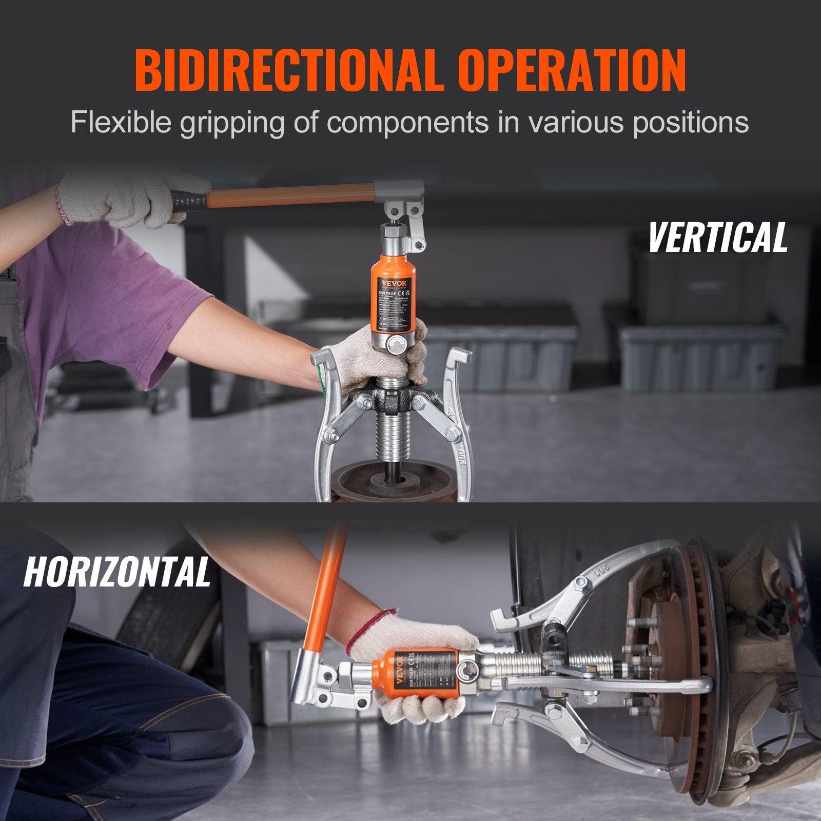 Automotive Parts: VEVOR Hydraulic Gear Puller 5 Ton Wheel Pulley Bearing 2 or 3-Jaw with Case