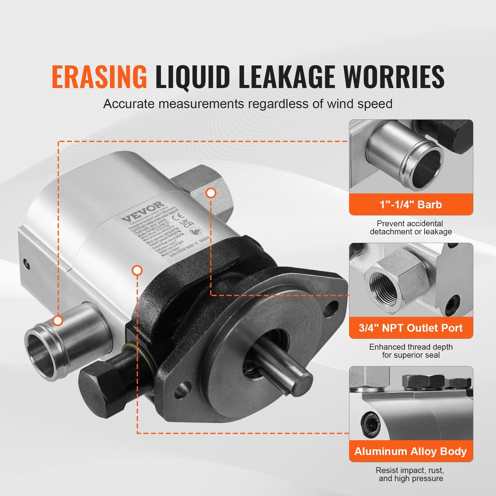 Hydraulic Log Splitter Pump, 22GPM, 2 Stage 4000PSI Wood Log Splitter Pump, 1'' Inlet 3/4'' NPT Outlet 3600 RPM Aluminum Hydraulic Gear Pump, for Small Engine Mounting Log Splitters Snowplow