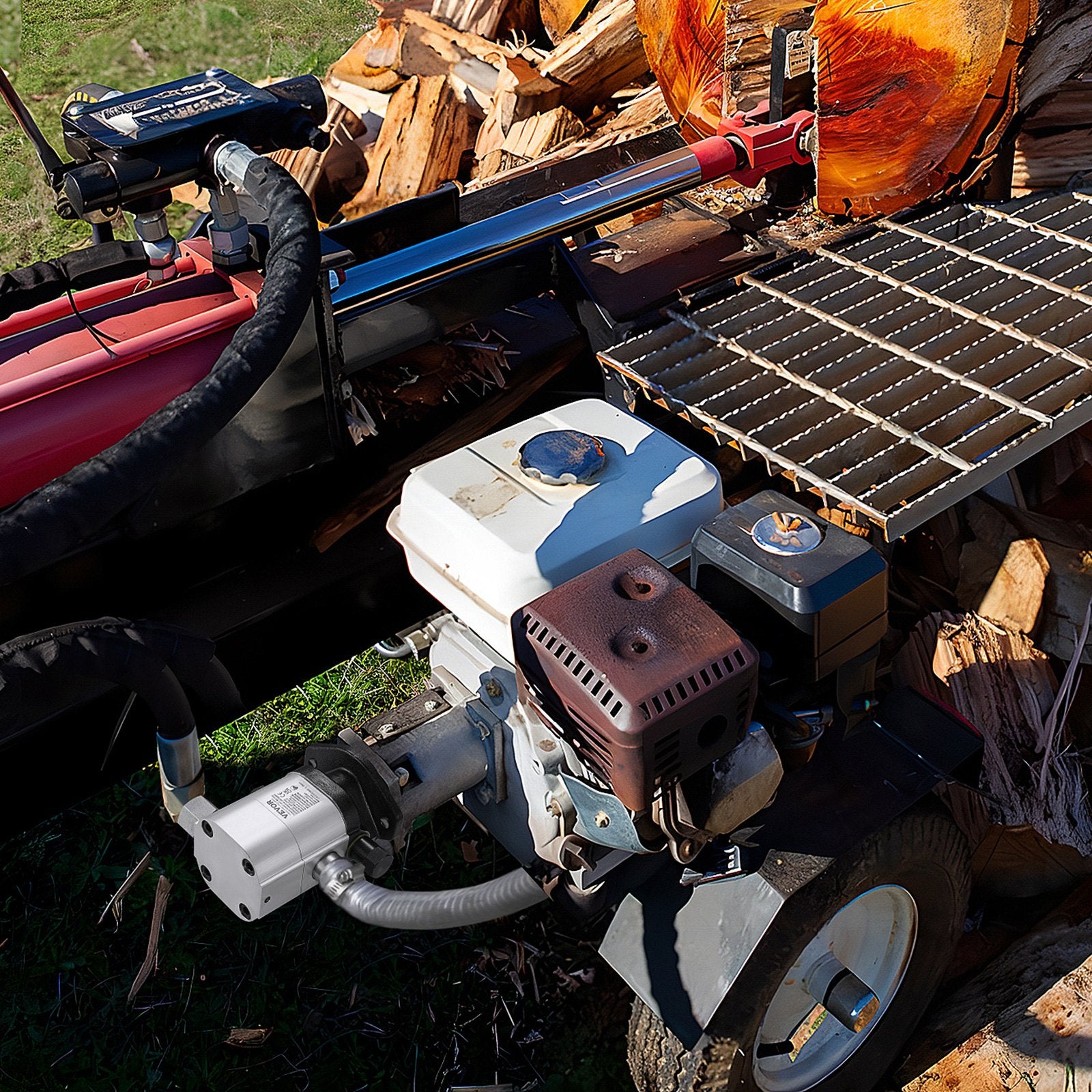 Hydraulic Log Splitter Pump, 22GPM, 2 Stage 4000PSI Wood Log Splitter Pump, 1'' Inlet 3/4'' NPT Outlet 3600 RPM Aluminum Hydraulic Gear Pump, for Small Engine Mounting Log Splitters Snowplow