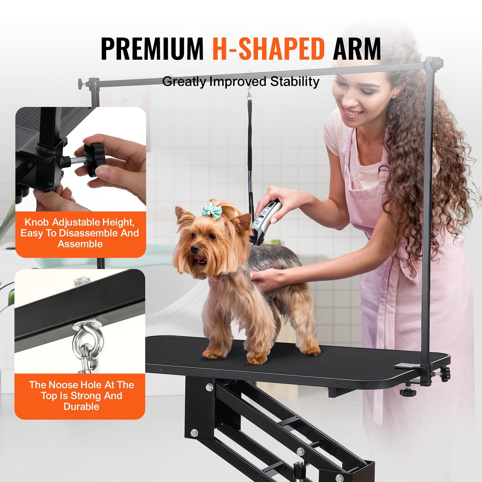 Dog Grooming Supplies: VEVOR 109cm Hydraulic Pet Grooming Table, Heavy Duty Dog Grooming Arm for Medium/ Small Dogs, Height Adjustable Dog Grooming Station, Anti Slip Tabletop /Dog Grooming Station, Max Bearing 182kg