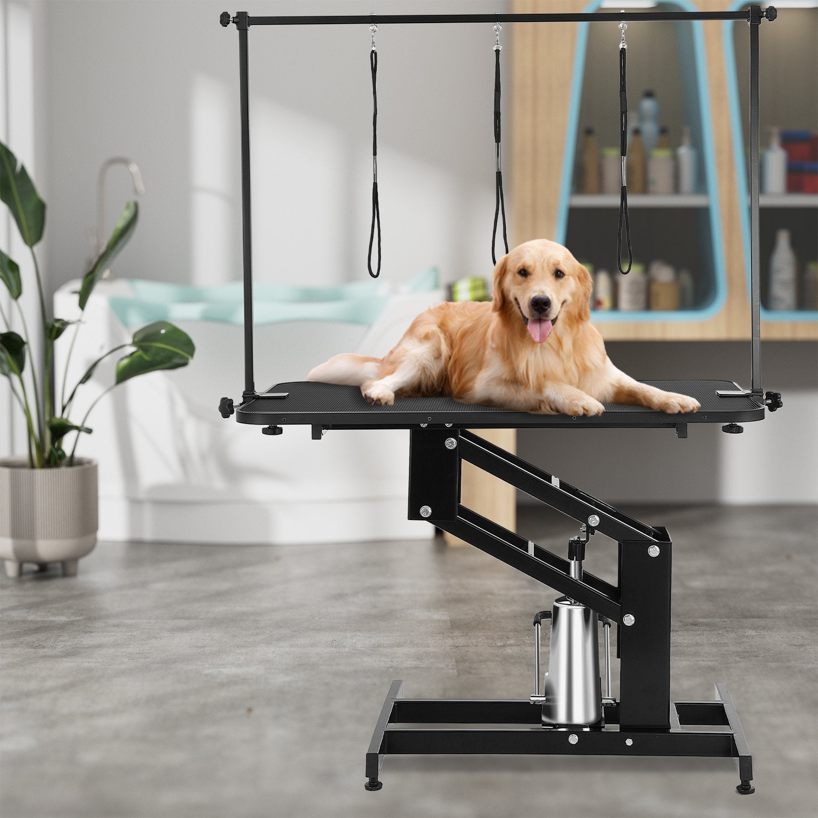 Dog Grooming Supplies: VEVOR 109cm Hydraulic Pet Grooming Table, Heavy Duty Dog Grooming Arm for Medium/ Small Dogs, Height Adjustable Dog Grooming Station, Anti Slip Tabletop /Dog Grooming Station, Max Bearing 182kg