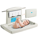 Changing Tables: VEVOR Wall-Mounted Baby Changing Station, Horizontal Foldable Diaper Change Table with Safety Straps and Hanging Rods, Use in Commercial Bathrooms,  Daycare Centers for Newborns & Infant