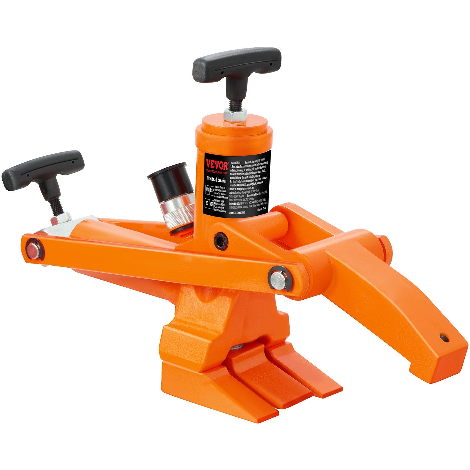 Hydraulic Bead Breaker, 1000 PSI Tire Bead Breaker with Metal Foot Pump, Heavy-duty Steel Bead Breaker Tool for Tractors, Trucks, Buses, Lawn Mowers, ATVs