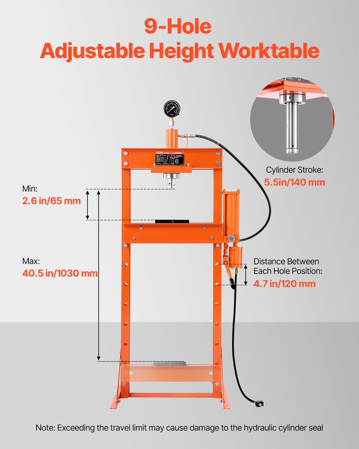 Tool Clamps & Vices: VEVOR 20 T Hydraulic Shop Press Hydraulic Press with Press Plate for Bending