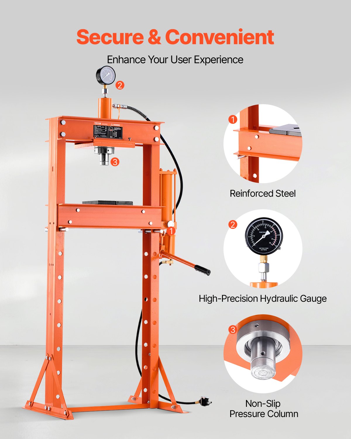 Tool Clamps & Vices: VEVOR 20 T Hydraulic Shop Press Hydraulic Press with Press Plate for Bending