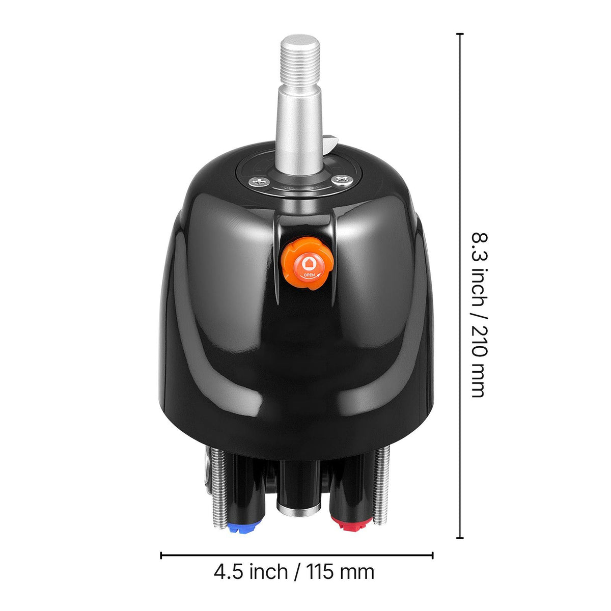 Hydraulic Steering Kit, 150 HP, Marine Boat Hydraulic Steering System, with 6.9 MPa/1000 psi Helm Pump, Two-Way Lock Cylinder, and 6 m High-Strength Hoses, for Single Station, Single-Engine Use