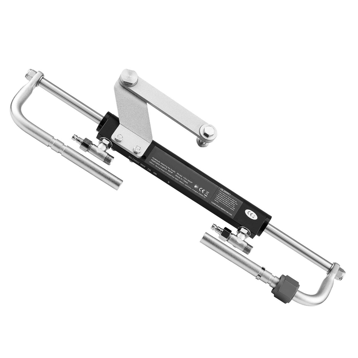 Hydraulic Steering Kit, 90 HP, Marine Boat Hydraulic Steering System, with 6.9 MPa/1000 psi Helm Pump, Two-Way Lock Cylinder, and 6 m High-Strength Hoses, for Single Station, Single-Engine Use