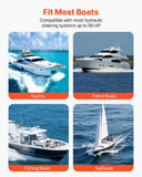 Bath Mats & Rugs: VEVOR Hydraulic Steering Kit, 90 HP, Hydraulic Steering Helm Pump & Cylinder, with 6.9 MPa/1000 psi Max Working Pressure, Aluminum Alloy Housing, Check Valve, for Outboards Fishing Boats Sailboats