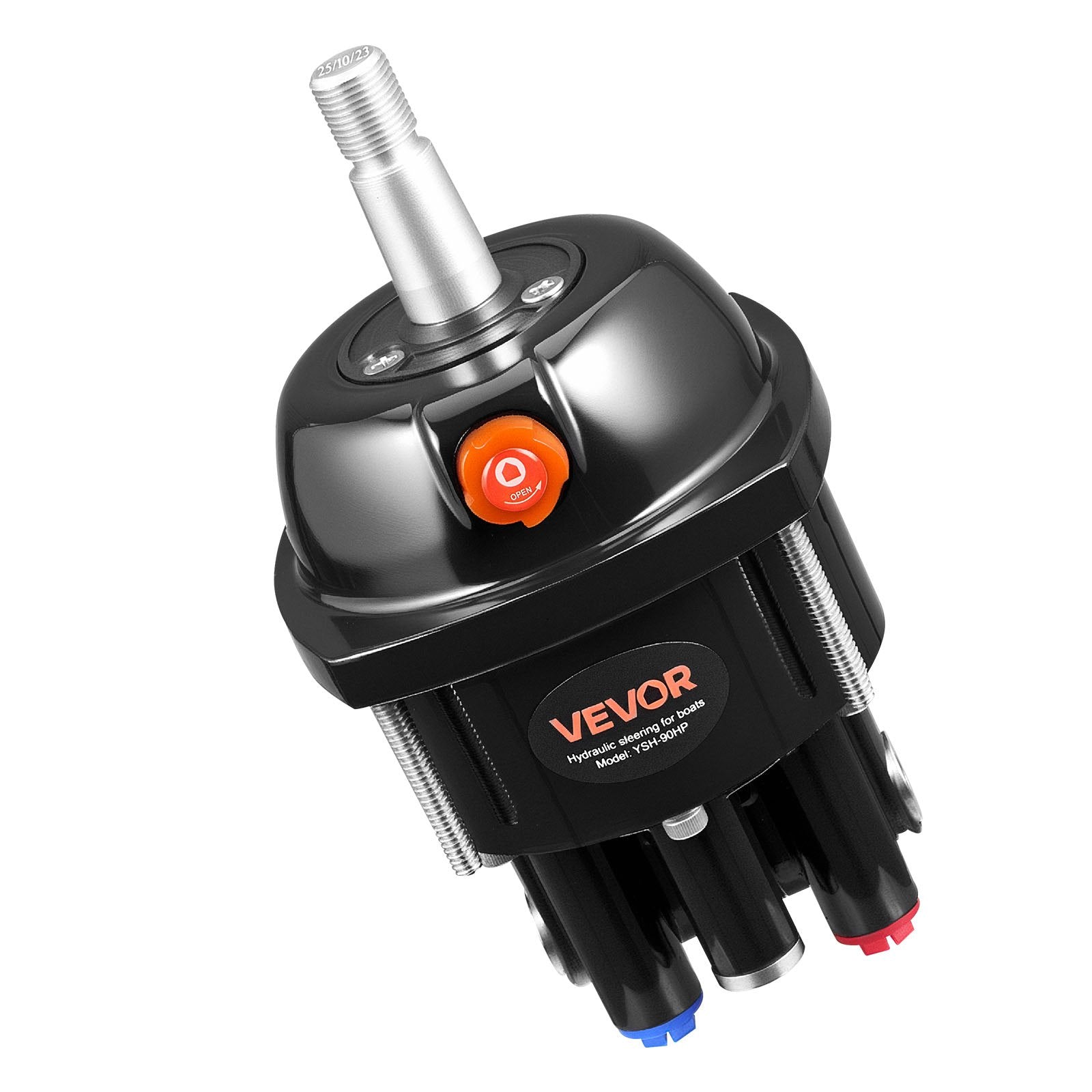 Hydraulic Steering Kit, 90 HP, Hydraulic Steering Helm Pump & Cylinder, with 6.9 MPa/1000 psi Max Working Pressure, Aluminum Alloy Housing, Check Valve, for Outboards Fishing Boats Sailboats