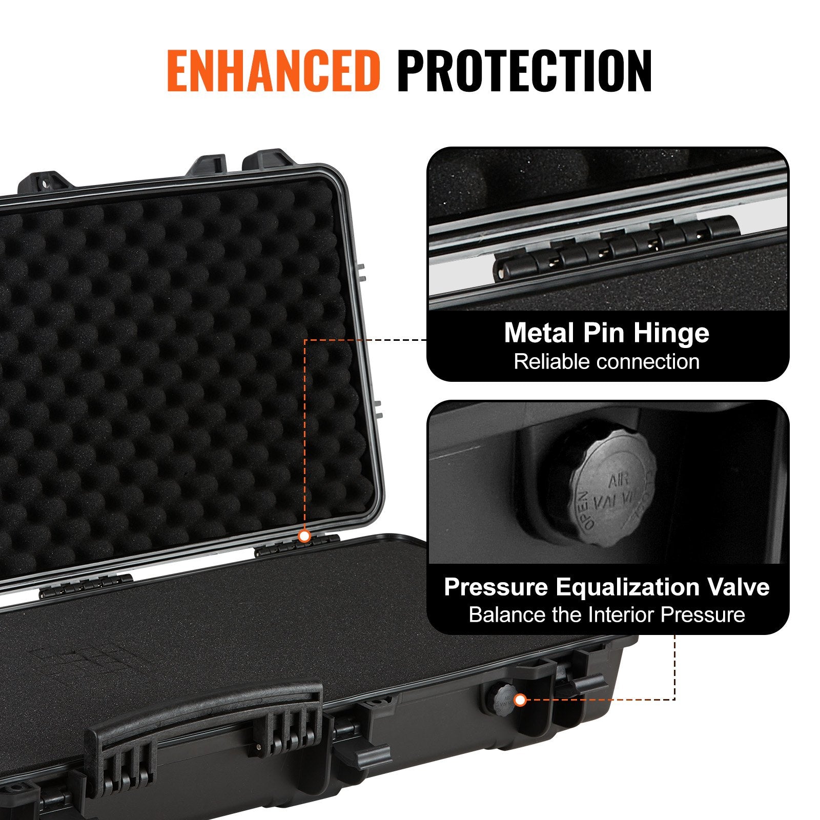 Camp Safety Equipment: VEVOR Rifle Case, Rifle Hard Case with 3 Layers Fully-protective Foams, 42 inch lockable Hard Gun Case with Wheels, IP67 Waterproof & Crushproof, for Two Rifles or Shotguns, Airsoft Gun
