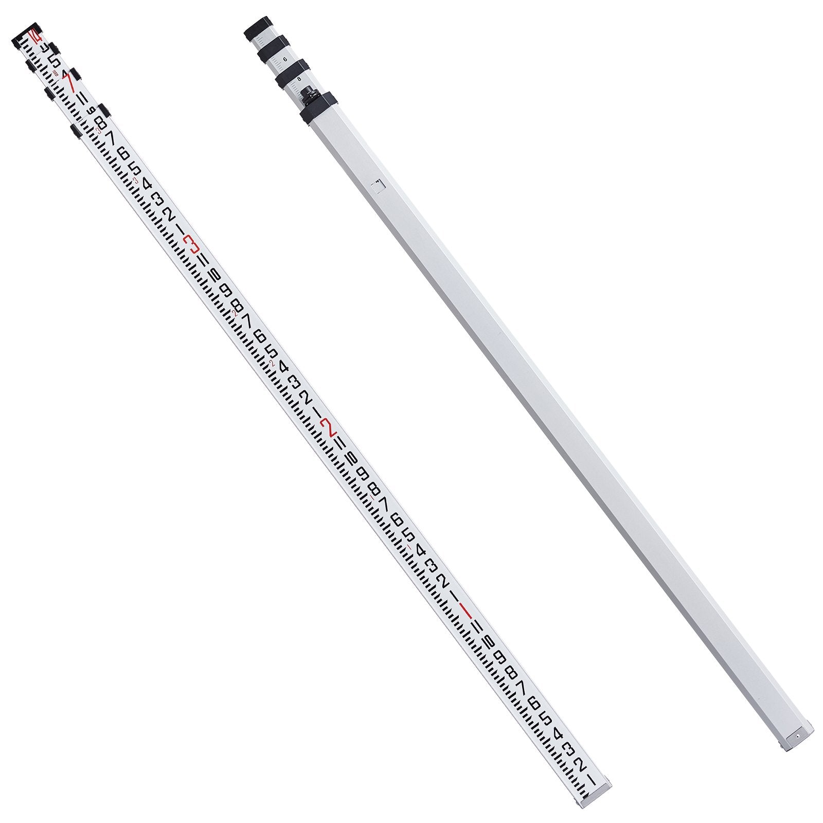 Measuring Tools & Sensors: VEVOR Aluminum Grade Rod, 14-Feet/8ths 4 Sections Telescopic Measuring Rod, Double-Sided Scale 1/8in Leveling Rod Stick, Aluminum Alloy Survey Rod w/ Bubble Level &Carrying Bag for Houses,Walls,Floors