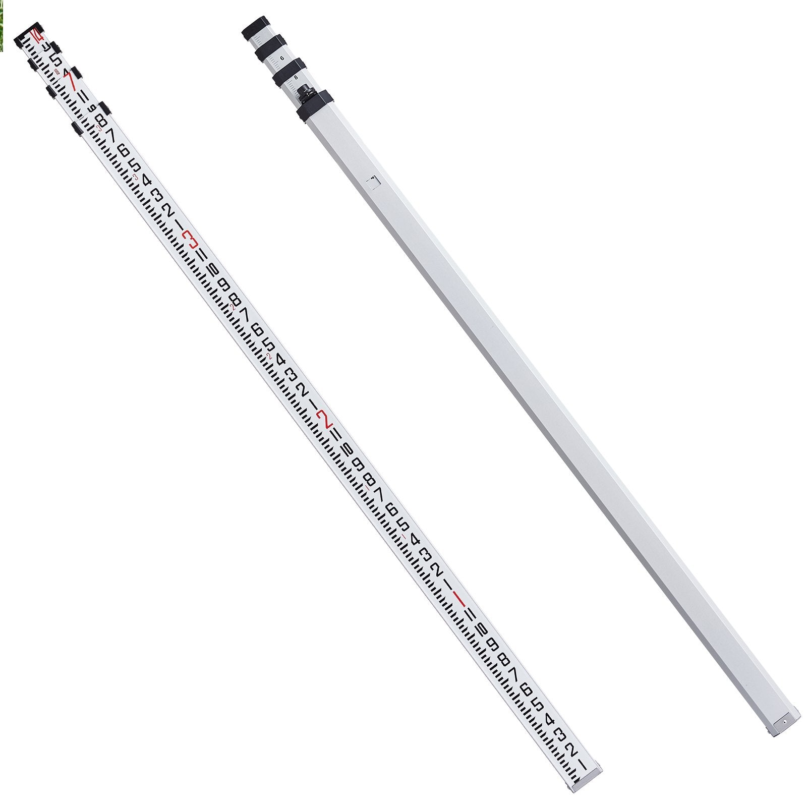 Measuring Tools & Sensors: VEVOR Aluminum Grade Rod, 14-Feet/8ths 4 Sections Telescopic Measuring Rod, Double-Sided Scale 1/8in Leveling Rod Stick, Aluminum Alloy Survey Rod w/ Bubble Level &Carrying Bag for Houses,Walls,Floors