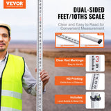 Kitchen & Bathroom DIY: VEVOR Measuring Rod 16-Feet/10ths 4 Sections Telescopic Grade Rod 1/10ft w/ Bag