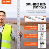 Kitchen & Bathroom DIY: VEVOR Measuring Rod 16-Feet/8ths 4 Sections Telescopic Grade Rod 1/8in w/ Bag