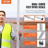 Measuring Tools & Sensors: VEVOR Aluminum Grade Rod, 9-Feet/8ths 3 Sections Telescopic Measuring Rod, Double-Sided Scale 1/8in Leveling Rod Stick,Aluminum Alloy Survey Rod with Bubble Level &Carrying Bag for Houses,Walls,Floors