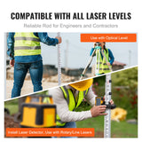 Measuring Tools & Sensors: VEVOR Aluminum Grade Rod, 9-Feet/8ths 3 Sections Telescopic Measuring Rod, Double-Sided Scale 1/8in Leveling Rod Stick,Aluminum Alloy Survey Rod with Bubble Level &Carrying Bag for Houses,Walls,Floors