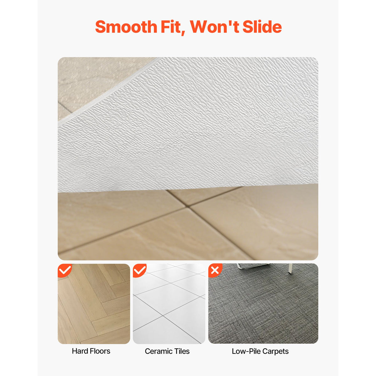 Chair Mat, 915 x 1225 mm Transparent Office Chair Mat for Hard Floors, Floor Protector for Rolling Chairs, Non-Slip & Easy to Clean, Smooth Glide Under Desk Rug for Home Office (Rectangular)