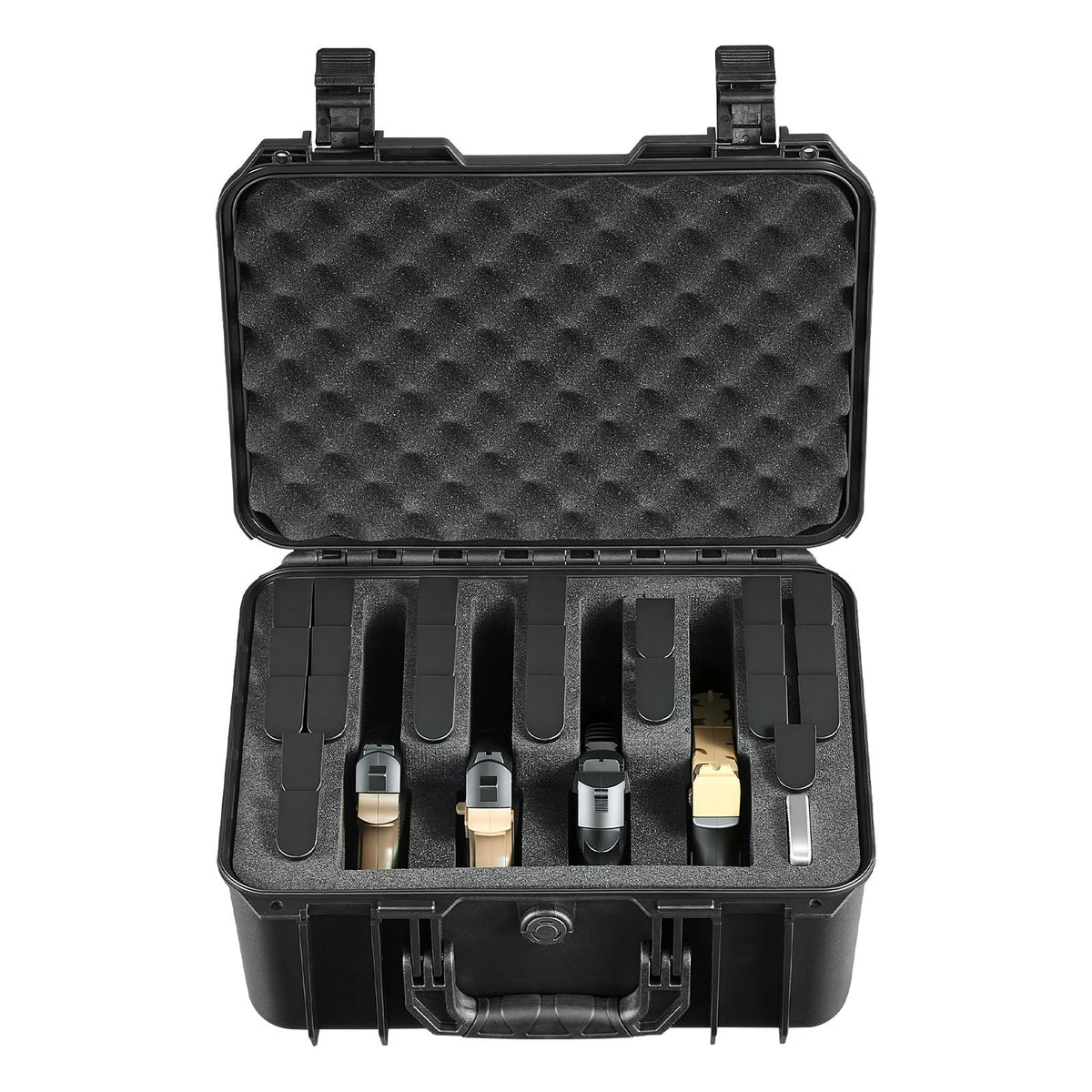 Hard Pistol Case, Heavy Duty Hard Gun Case with XPE Foam Lining, Waterproof Pistol Storage Box with Customizable Interior & Handle for Gun, Lenses, Camera, Gear, TSA Compliant, 404x319x192 mm