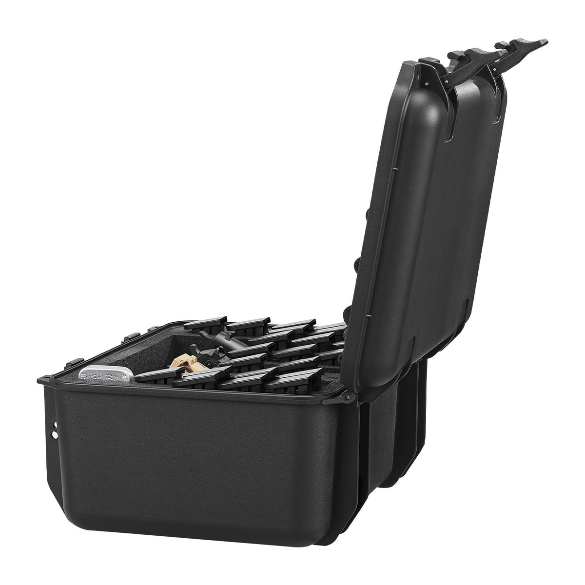 Hard Pistol Case, Heavy Duty Hard Gun Case with XPE Foam Lining, Waterproof Pistol Storage Box with Customizable Interior & Handle for Gun, Lenses, Camera, Gear, TSA Compliant, 404x319x192 mm