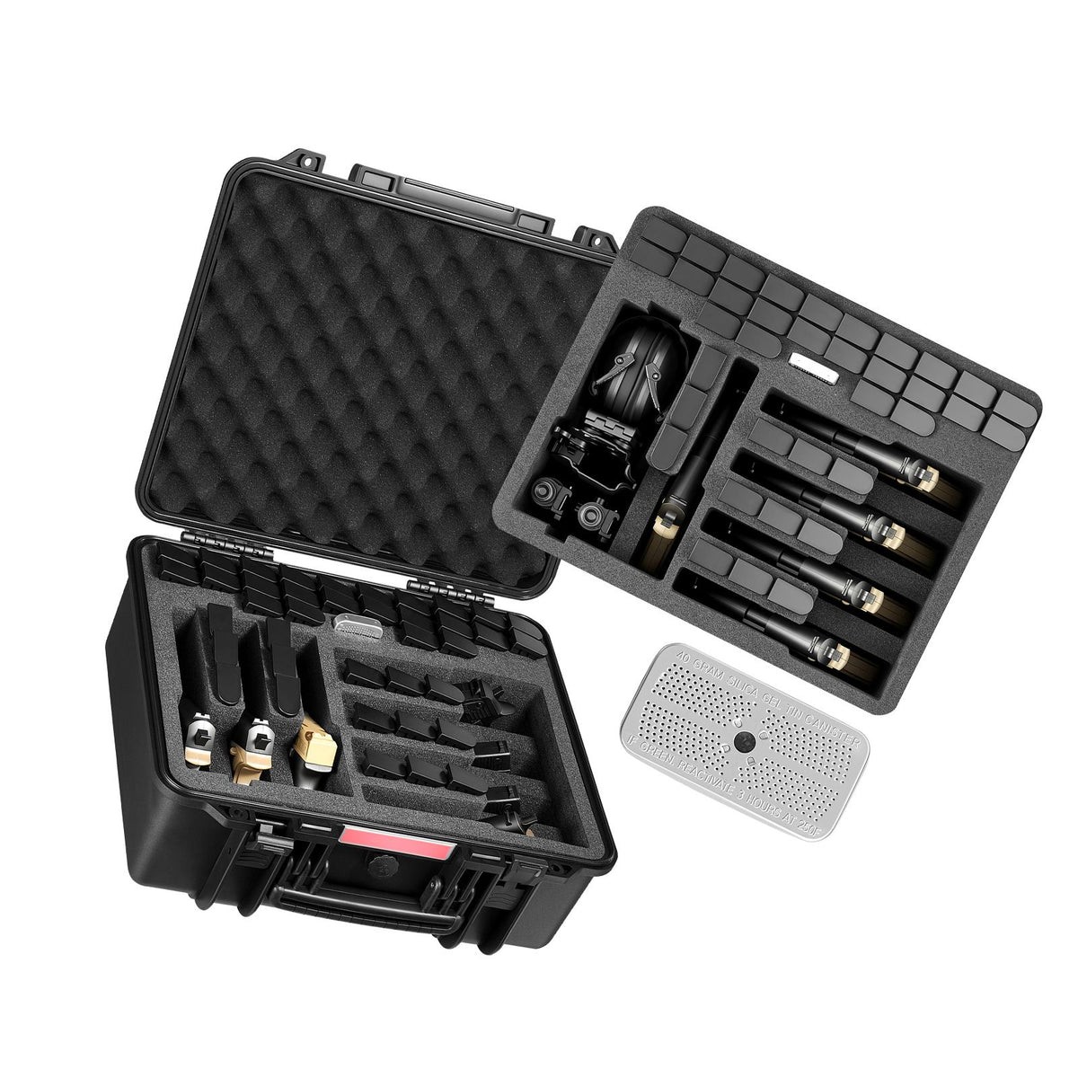 Hard Pistol Case, Heavy Duty Hard Gun Case with XPE Foam Lining, Waterproof Pistol Storage Box with Customizable Interior & Handle for Gun, Lenses, Camera, Gear, TSA Compliant, 491x434x211 mm