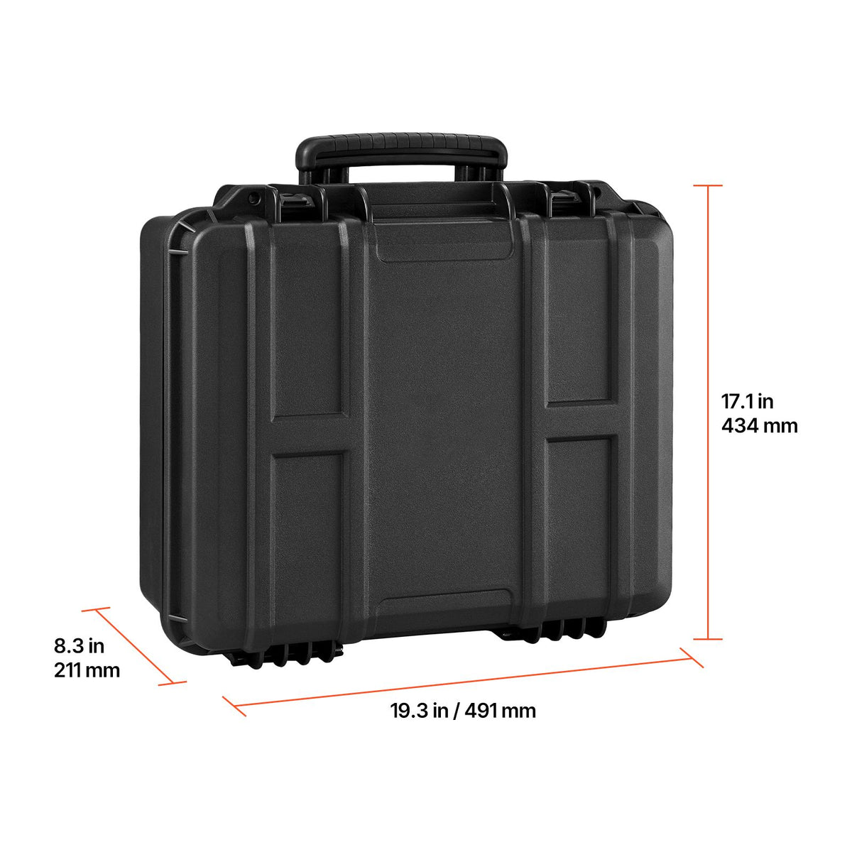 Hard Pistol Case, Heavy Duty Hard Gun Case with XPE Foam Lining, Waterproof Pistol Storage Box with Customizable Interior & Handle for Gun, Lenses, Camera, Gear, TSA Compliant, 491x434x211 mm
