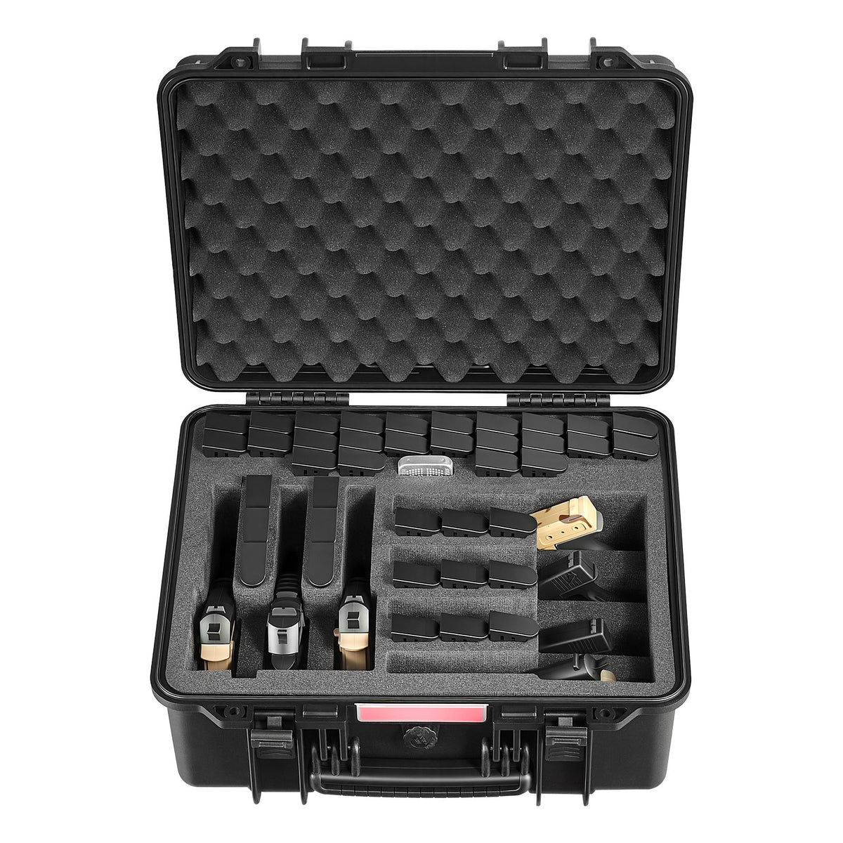 Hard Pistol Case, Heavy Duty Hard Gun Case with XPE Foam Lining, Waterproof Pistol Storage Box with Customizable Interior & Handle for Gun, Lenses, Camera, Gear, TSA Compliant, 491x434x211 mm