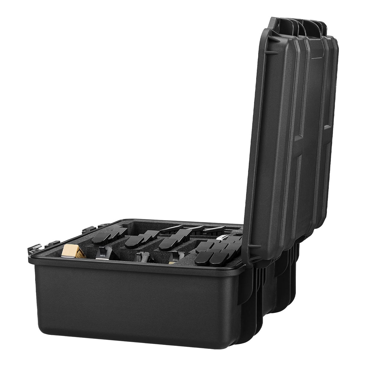 Hard Pistol Case, Heavy Duty Hard Gun Case with XPE Foam Lining, Waterproof Pistol Storage Box with Customizable Interior & Handle for Gun, Lenses, Camera, Gear, TSA Compliant, 491x434x211 mm