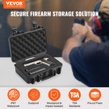 Cases & Skins: VEVOR Hard Pistol Cases with Pre-cut PU Foam, Waterproof & Dustproof Hard Gun Case for 1 Pistol, 12.59×9.01×4.4 in Lockable Pistol Case, Black