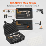 Cases & Skins: VEVOR Hard Pistol Cases with Pre-cut PU Foam, Waterproof & Dustproof Hard Gun Case for 1 Pistol, 12.59×9.01×4.4 in Lockable Pistol Case, Black