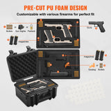 Storage Boxes: VEVOR Hard Pistol Cases with Pre-cut PU Foam, Waterproof & Dustproof Hard Gun Case for 2 Pistol, 14.1×11.5×7.6 in Lockable Pistol Case, Black