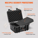 Storage Boxes: VEVOR Hard Pistol Cases with Pre-cut PU Foam, Waterproof & Dustproof Hard Gun Case for 2 Pistol, 14.1×11.5×7.6 in Lockable Pistol Case, Black